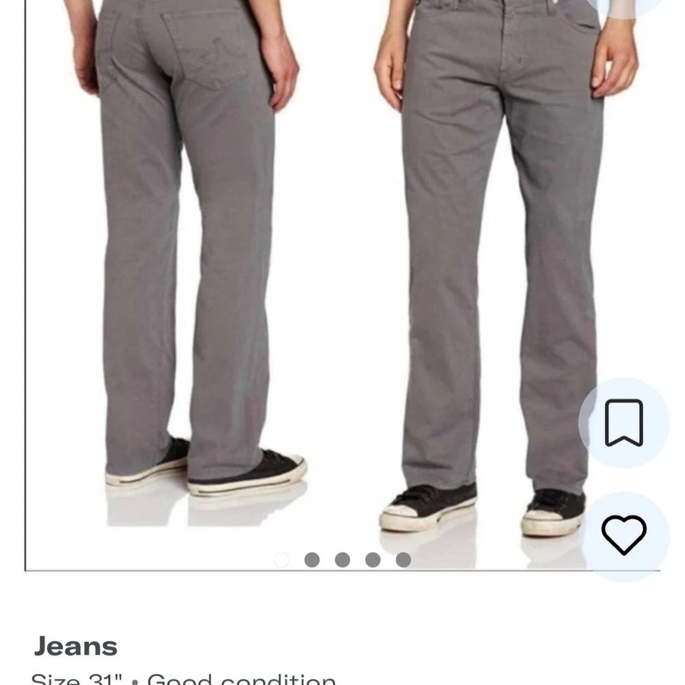 Ag Adriano Goldschmied Men's Slim Fit Light Gray Jeans